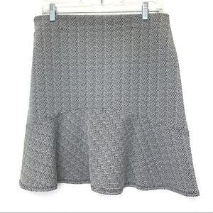 Yessica Flounce Skirt Women's Sz S 38 EU Houndstooth Black & White Gray Skirt